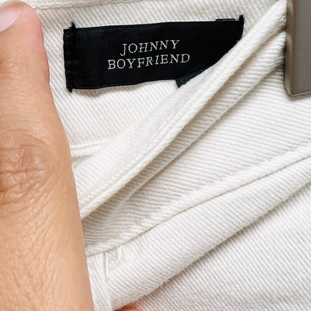 Scotch & Soda Johnny Boyfriend Cropped Denim Jeans White Distressed Size 27 NWT - Picture 9 of 9